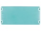 Une plaque rectangulaire en plastique de couleur bleu clair avec des coins arrondis.