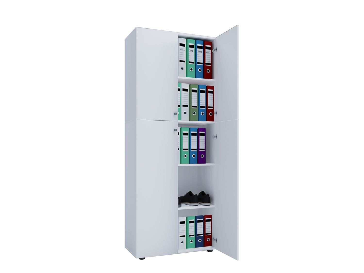 Armoire de bureau Lona (portes battantes, XXl, blanc)