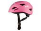 Un casque de vélo Abus rose.