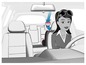 Une femme au volant d'une voiture avec un appui-tête qui se relève.