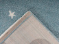 Tapis bleu à motifs étoiles, vue de l'arrière.