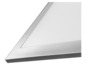 Un panneau lumineux LED blanc avec un cadre fin argenté.