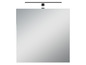 Un miroir rectangulaire avec un éclairage intégré.