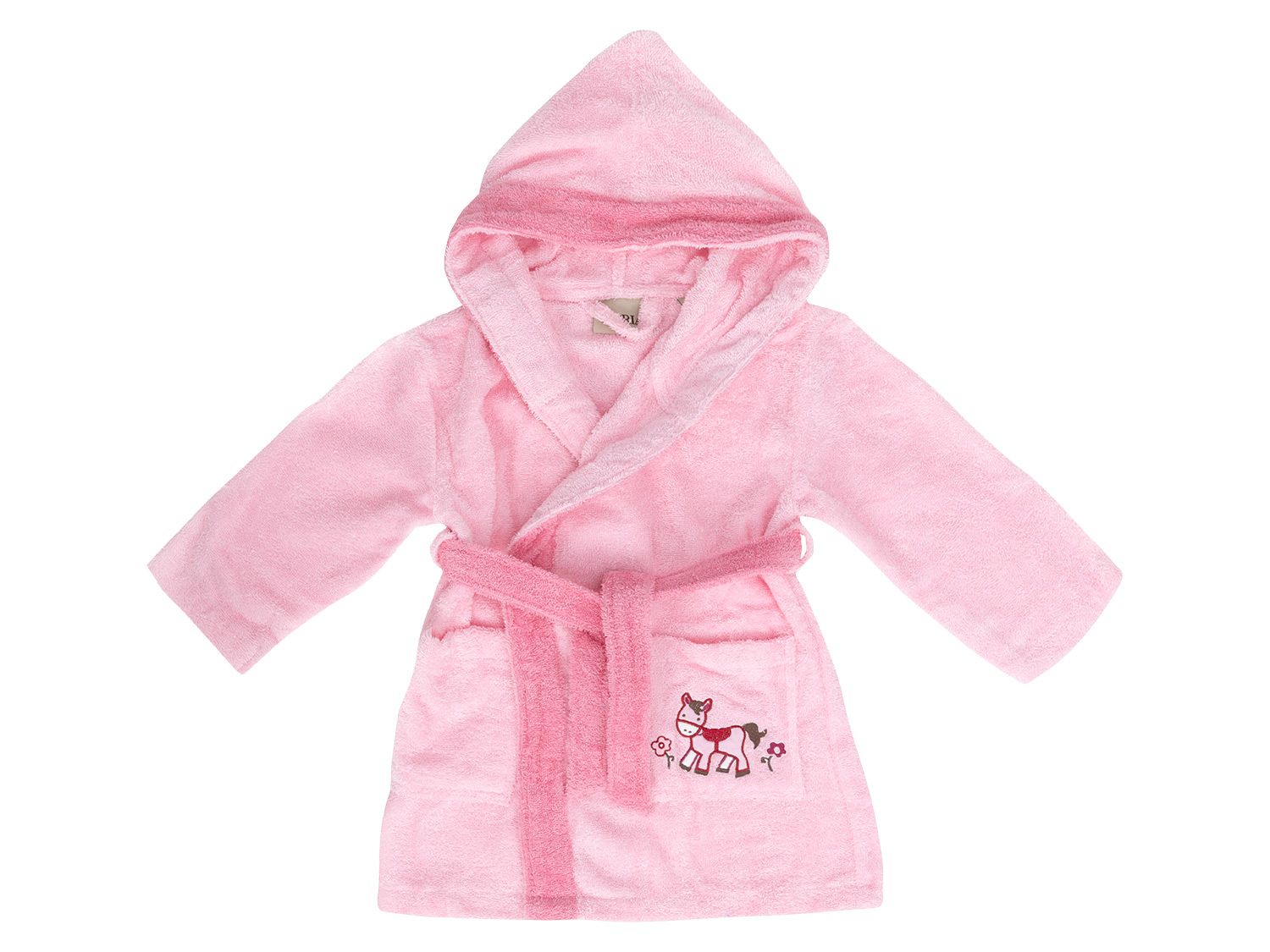 Egeria Peignoir de bain bébé « Poney rose », pur coton, différentes tailles, broderie