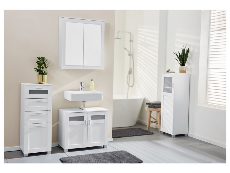 Aller en mode plein écran : LIVARNO home Armoire latérale de salle de bains Bâle, 37 x 115 x 34,8 cm, blanche - Image 2