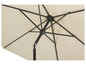 Un parasol beige avec un cadre noir.