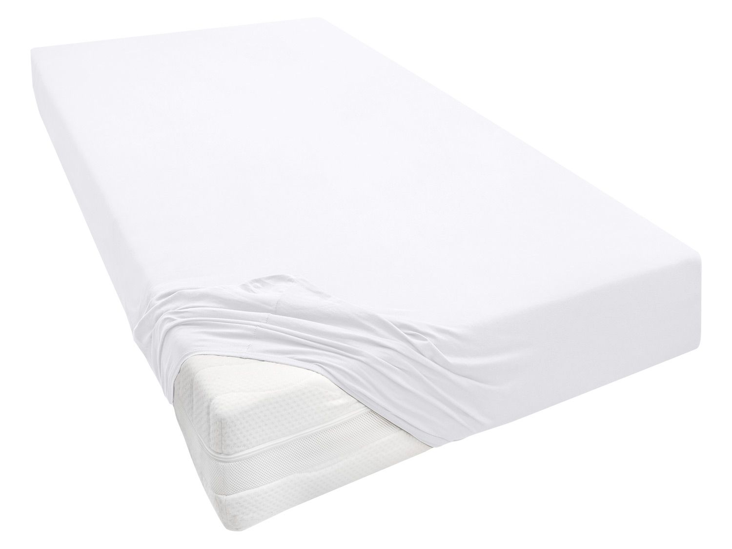 Drap-housse en jersey, pour matelas Boxspring Biberna (90 - 100 x 200 - 220 cm, blanc)