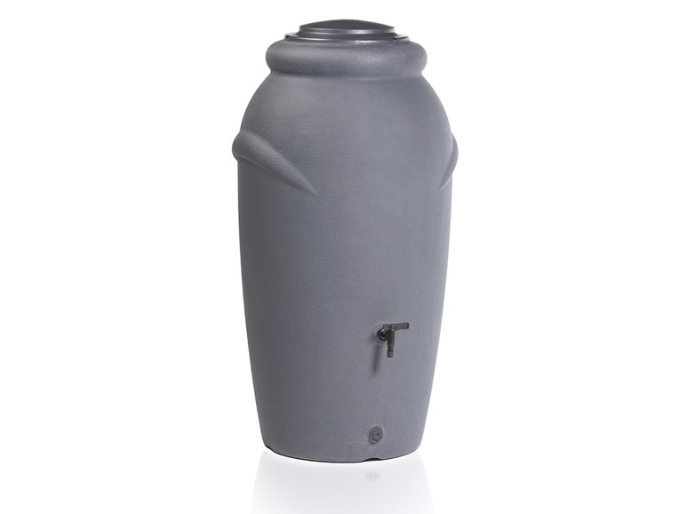 Tonne à eau de pluie grise avec robinet
