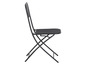 Une chaise pliante noire avec un siège texturé.