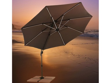 Schneider Parasol déporté Sombra, Ø 300 cm, avec barre lumineuse LED