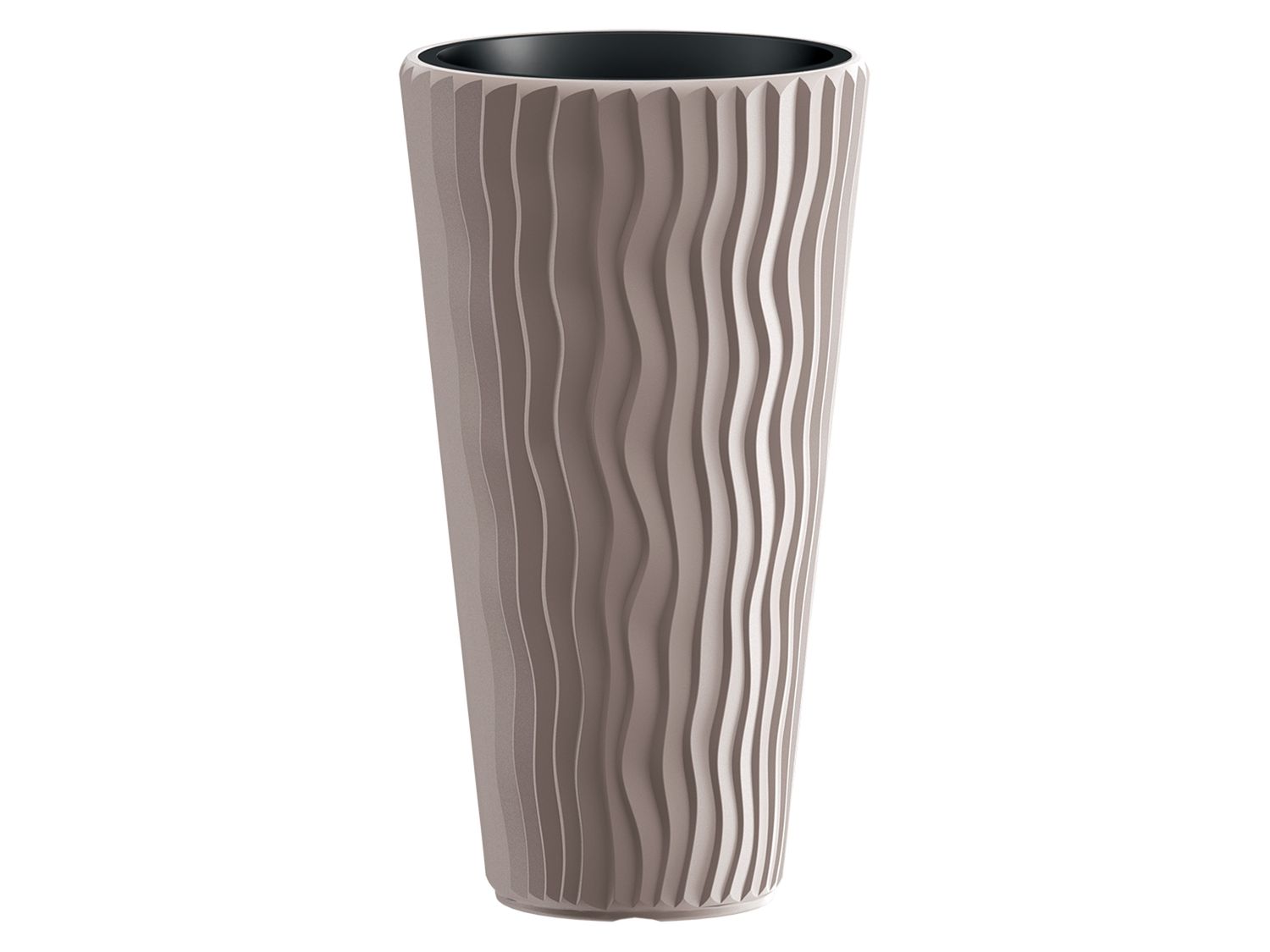 Prosperplast Pot à fleurs Sandy Slim, aspect ondulations (mocca, l 35 x H 62 x P 35 cm)