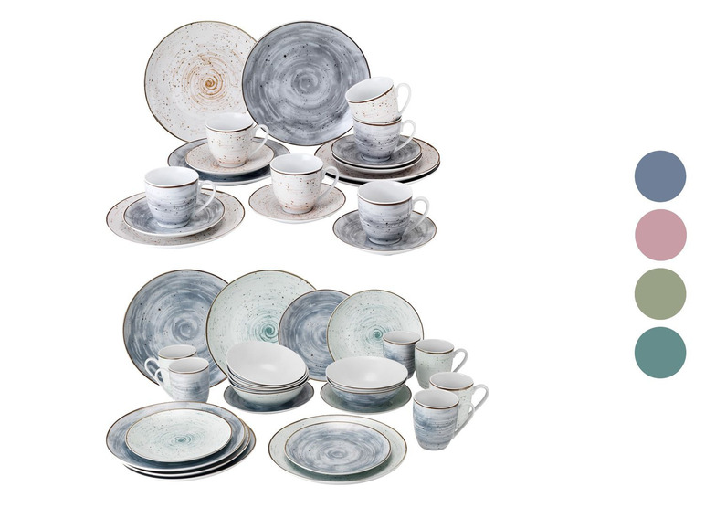 Aller en mode plein écran : vanWell Service de table en porcelaine, 18 ou 24 pièces - Image 1