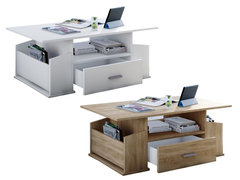 Aller en mode plein écran : VCM Table basse Junata, avec tiroir, 44 x 110 x 52 cm - Image 1