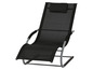 Chaise longue noire avec appui-tête