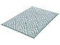 Tapis de bain à motif géométrique turquoise et blanc