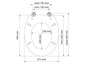 Dimensions d'un abattant de toilette avec une largeur de 375 mm et une hauteur de 435 mm.
