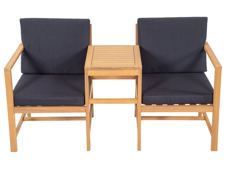 Aller en mode plein écran : Banc en bois avec table d’appoint et coussin - Image 5