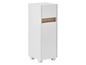 Armoire haute blanche avec deux portes et un petit espace ouvert