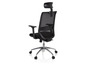 Chaise de bureau noire avec dossier en maille et appuie-tête