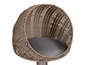 Lit pour chat en osier avec coussin gris