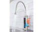 Un robinet de cuisine avec un bec extractible, un affichage digital de la température et un bouton rotatif pour régler la température de l'eau.