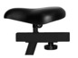 Selle et cadre noirs d'un vélo d'appartement.