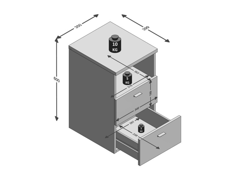 Aller en mode plein écran : FMD Table de chevet, 35 x 62 x 40 cm - Image 13