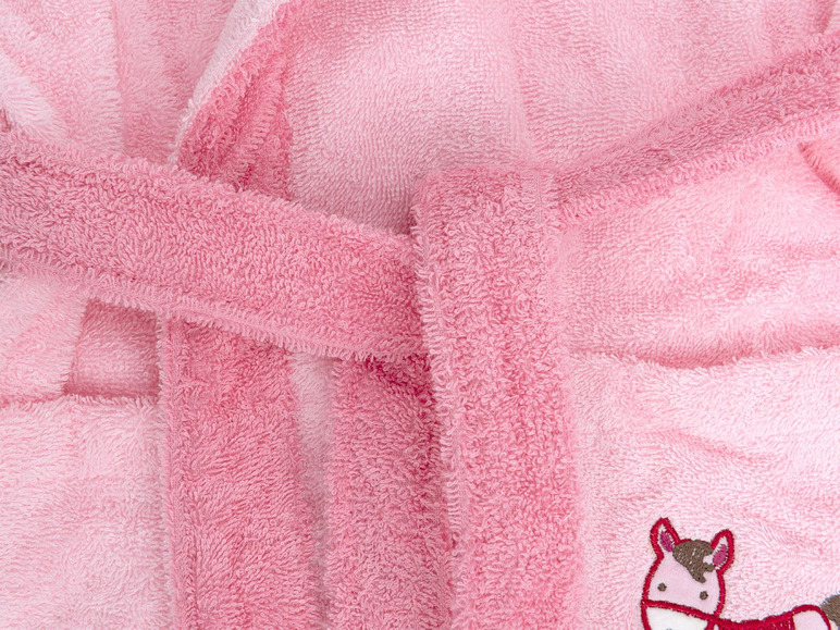 Aller en mode plein écran : Egeria Peignoir de bain bébé « Poney rose », pur coton, différentes tailles, broderie - Image 4