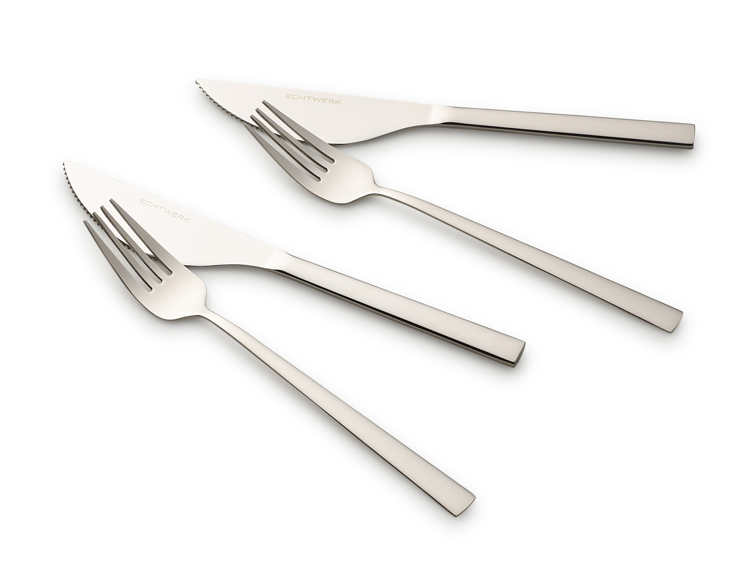ECHTWERK Set de couverts à pizza « Bari » (4pcs, argent)