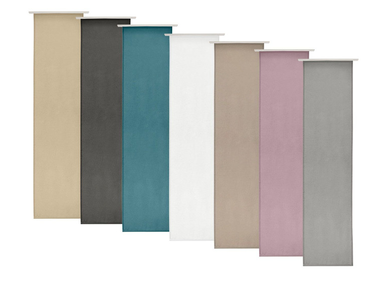 Des rideaux de différentes couleurs avec une texture lisse.