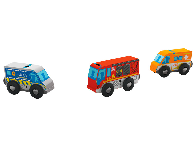 Aller en mode plein écran : Playtive Set de véhicules en bois, 3 pièces - Image 9