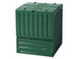Un composteur en plastique vert.