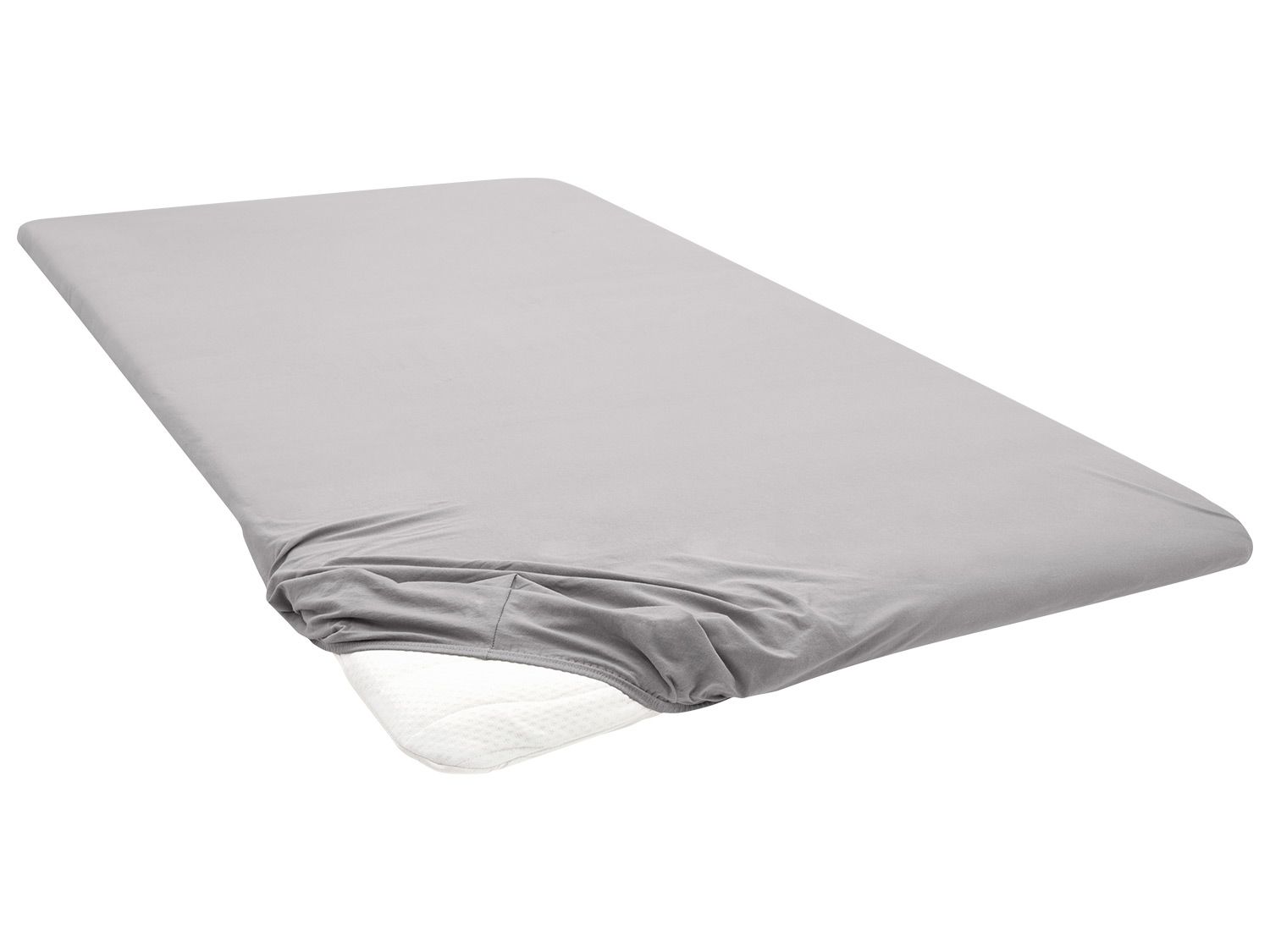 Biberna Drap-housse en jersey pour surmatelas (gris, 180-200 x 200 cm)