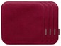Quatre dessous-de-verre Magma Feltmex rouges.