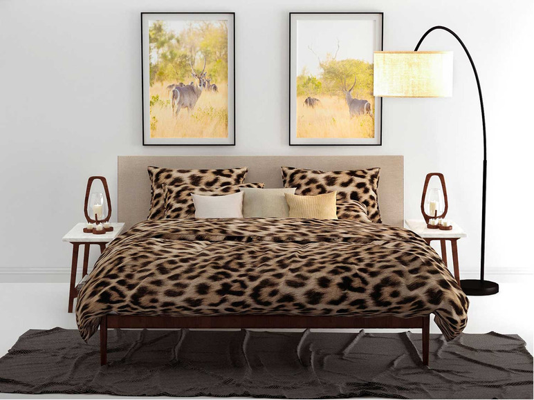 Aller en mode plein écran : Face-2-Face Parure de lit en flanelle motif léopard, 135-200 x 200-220 cm - Image 1