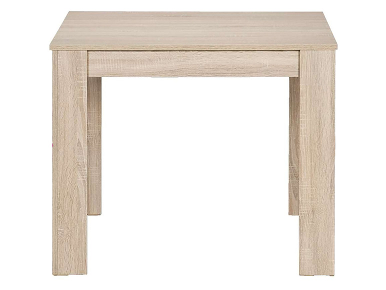 Une table carrée en bois.