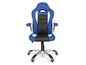 Chaise de jeu bleue et noire avec accoudoirs