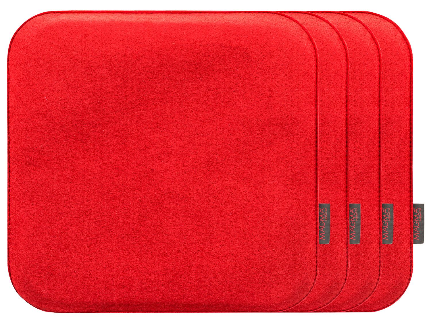 Ensemble de coussins de chaise d'intérieur Avaro MAGMA, lot de 4 (carré, rouge)