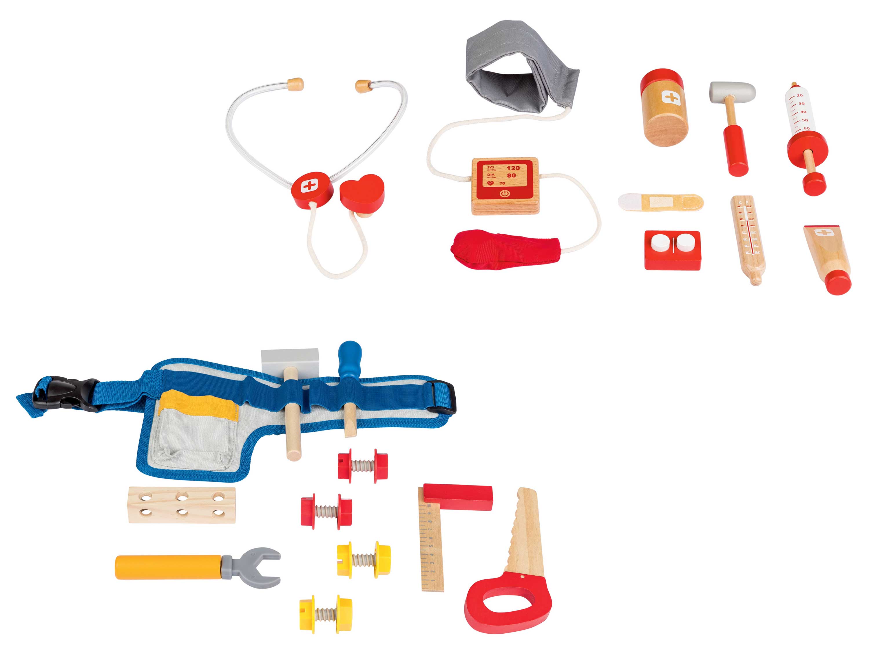 Playtive Mallette de médecin ou set d'outils en bois
