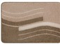 Tapis de bain beige avec un motif ondulé.
