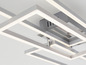 Plafonnier LED moderne avec des formes carrées.