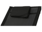 Un fauteuil de jardin noir avec un appui-tête.