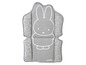 Un rehausseur de siège gris avec un motif Miffy.