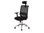 Chaise de bureau noire avec dossier en mesh et appui-tête