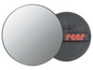 Un miroir rond avec un cadre noir et la marque 'reer'.