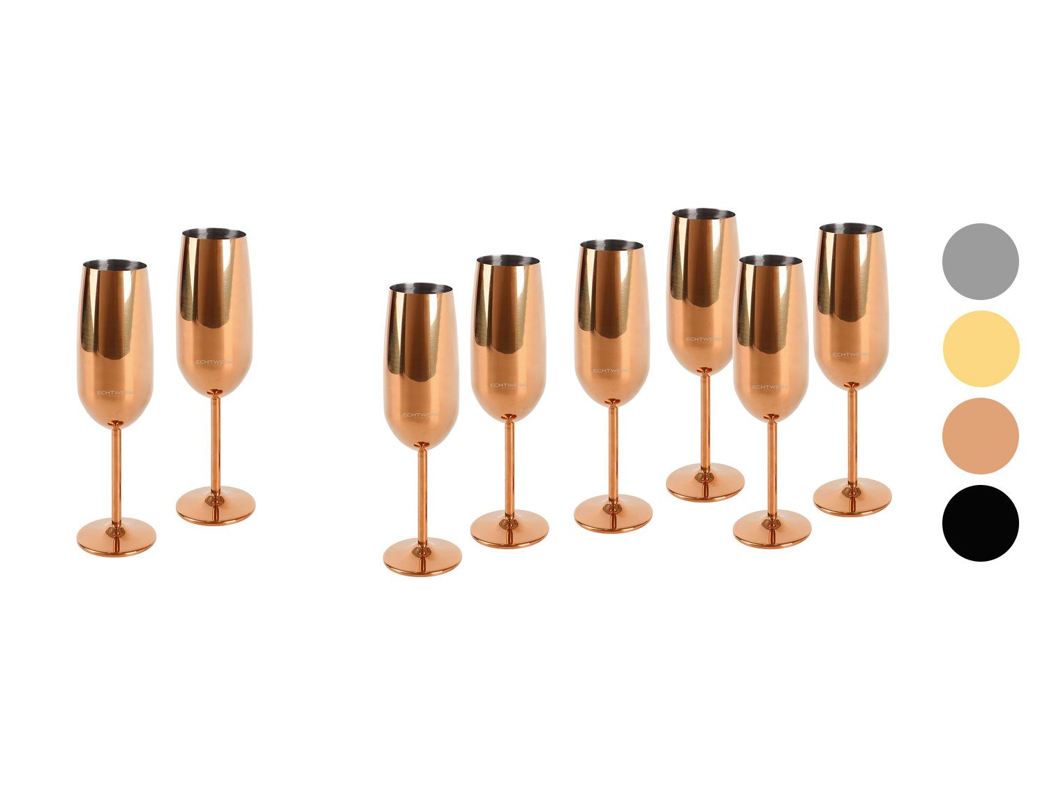 ECHTWERK Coupes à mousseux/champagne en acier inoxydable