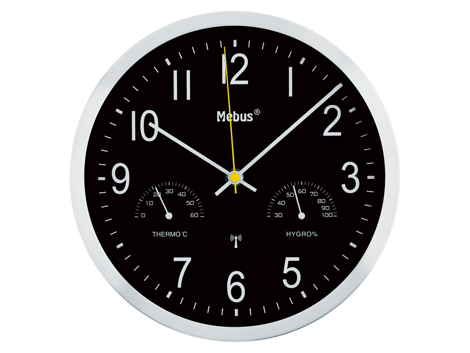 MEBUS Horloge murale, Ø 25 cm (noir)