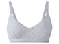 Soutien-gorge d'allaitement gris avec crochets.