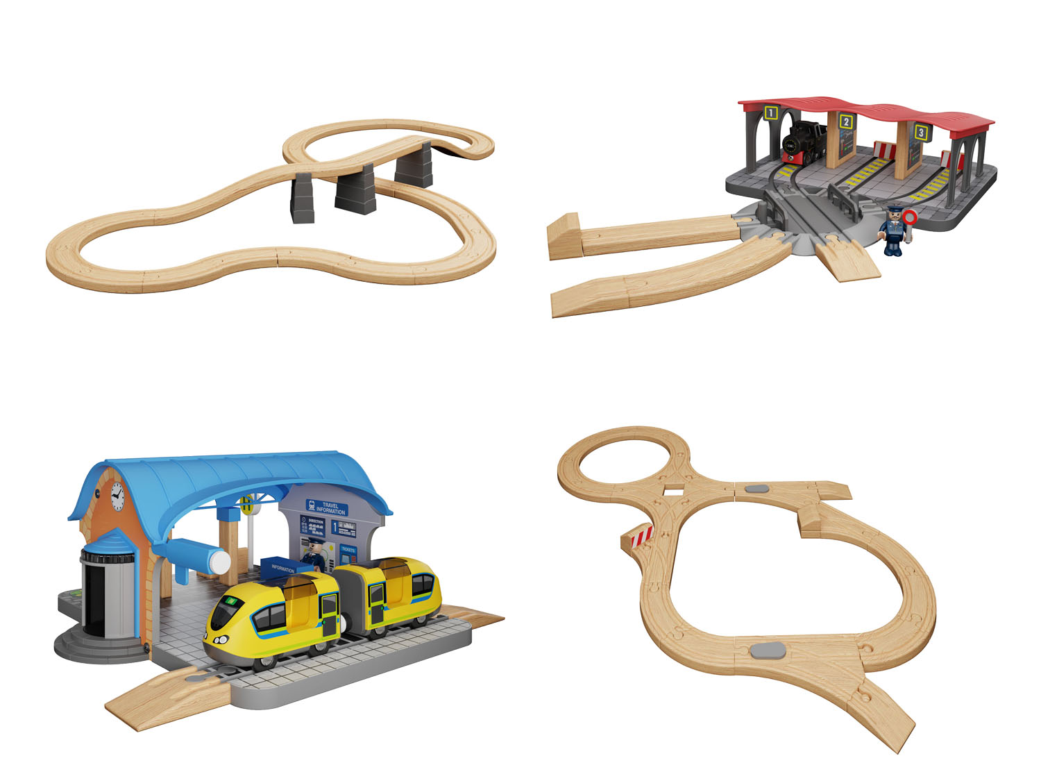 Playtive Set d'extension de chemin de fer en bois