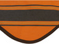 Détail d'un tissu rayé orange et marron